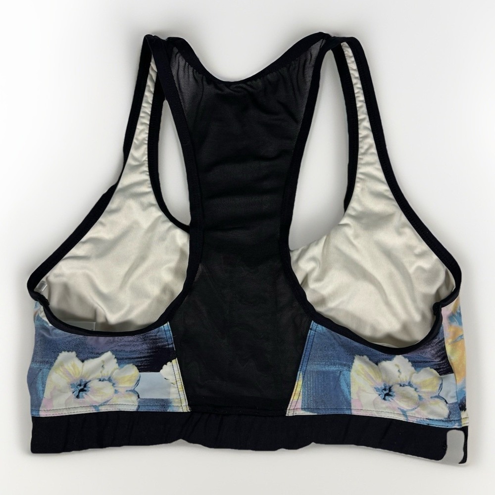 Calvin Klein Floral Sports Bra Large Racerback Athletic Workout Gym Activewear - Picture 2 of 10